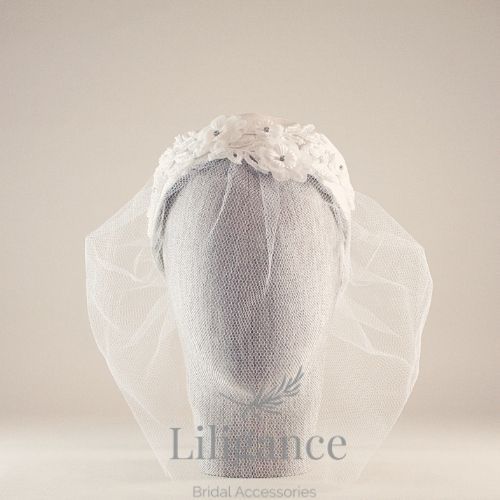 Margarett Headband with Birdcage Veil